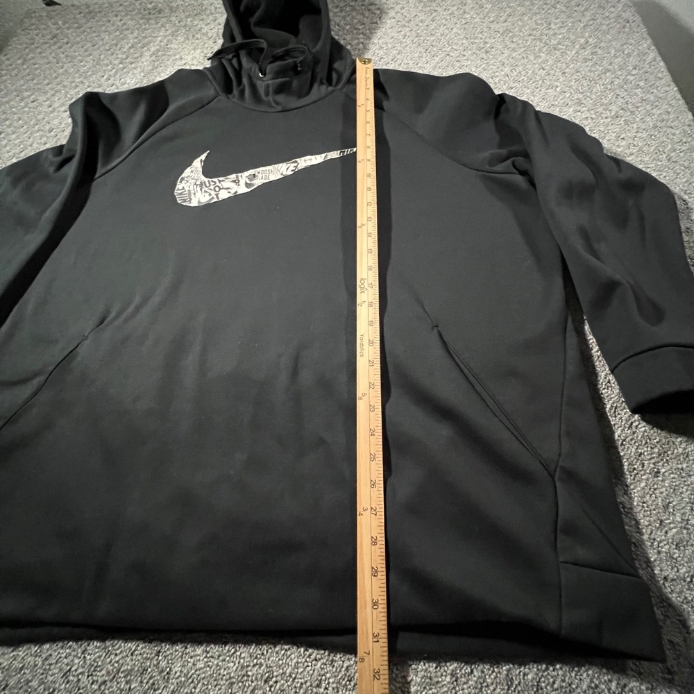 Nike Hoodie Men 4XL Black Dri-FIT Graphic Swoosh Pullover Athletic Sweatshirt - Picture 7 of 9